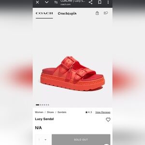 Coach Lucy / Lainey Sandals Red Orange Size 9